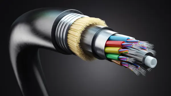 Haz de fibra óptica iluminado